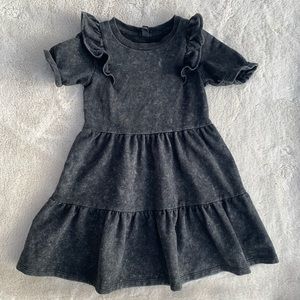 Art Class Toddler Girl Black Acid Wash Style Dress with Ruffles Size 5T
